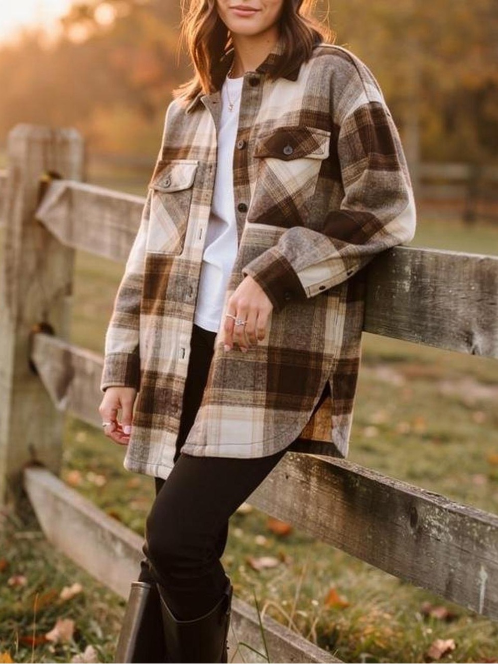 Banana Republic Women's Plaid Flannel Shirt Jacket (Shacket)